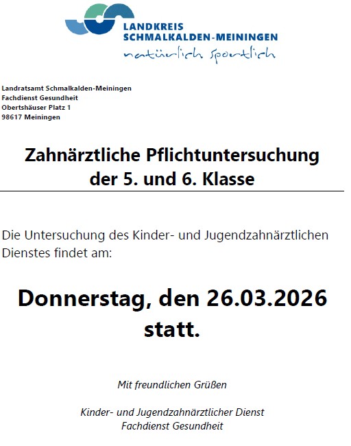 Flyer Zahnärztliche Untersuchung